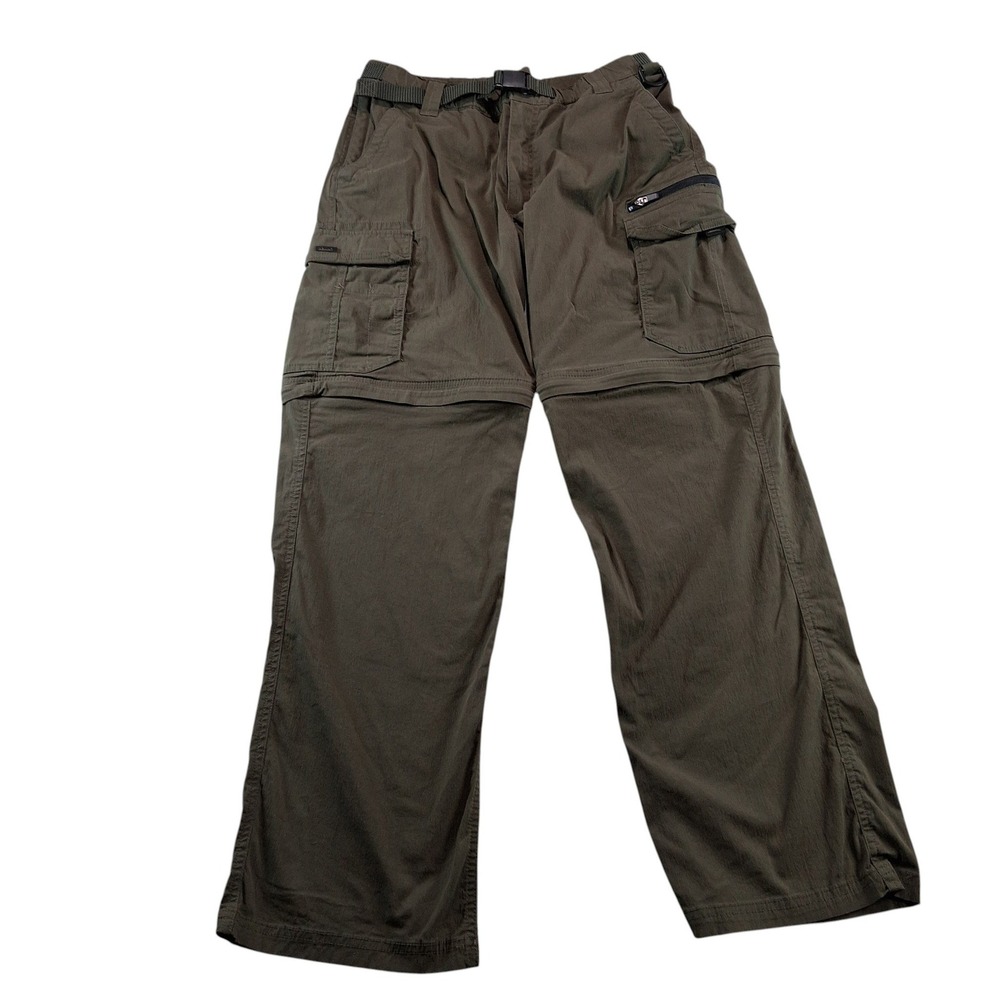 BC Clothing Convertible Pants Mens Medium x 32L Olive Green Cargo Hiking Utility